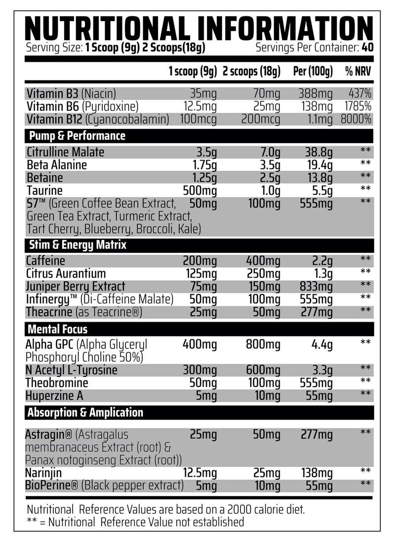 Chemical Warfare The Bomb™ Pre-Workout 40 Servings 360g